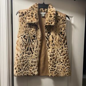 Animal Print Faux Fur Vest
